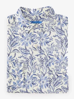 Gramercy Classic Fit Linen Shirt In Indigo Flora