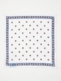 Linen Pocket Square In Foulard
