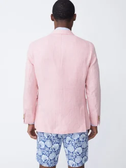 Lisbon Linen Blazer In Herringbone