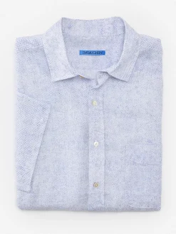 Montauk Modern Fit Linen Shirt In Mini Quatrefoil